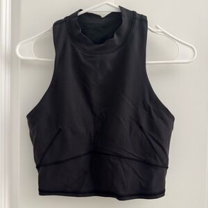 Lululemon Athletica Black Fitted Crop Tank with Built in Bra